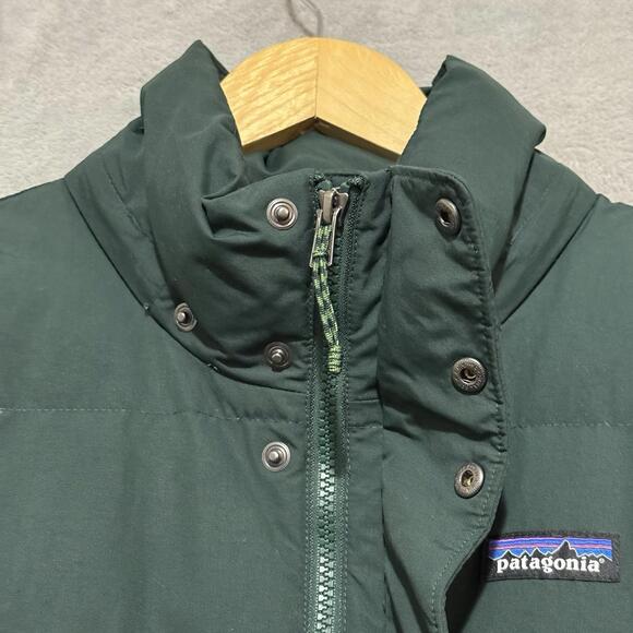 Vintage Patagonia Down Puffer Jacket Green Snap Button M Insulated Outdoor Mens - Picture 6 of 9